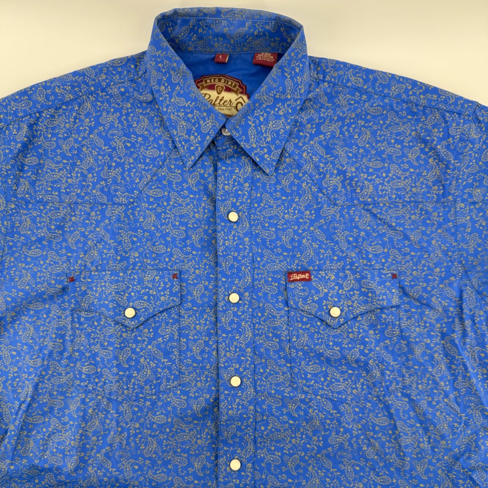 Rafter C Red Dirt Men's Blue Paisley Button-Down Shirt